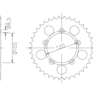 Kettenrad Stahl 55 Zähne Teilung 420 passend für KSR MOTO TR50 Meistverkauft
