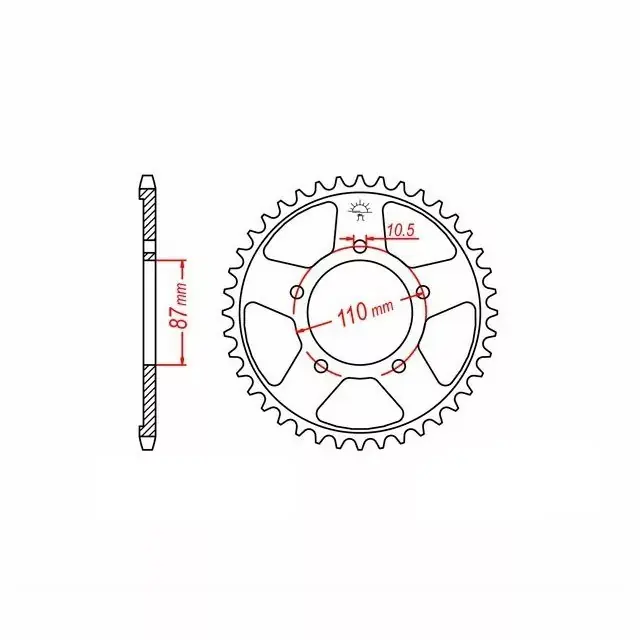 Kettenrad Stahl 45 Zähne Teilung 530 passend für Suzuki Schneller Versand