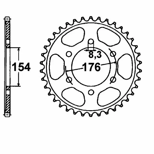Gratis Versand Kettenrad Aluminium passend für GRIMECA/FANTIC Z – 62 Zähne