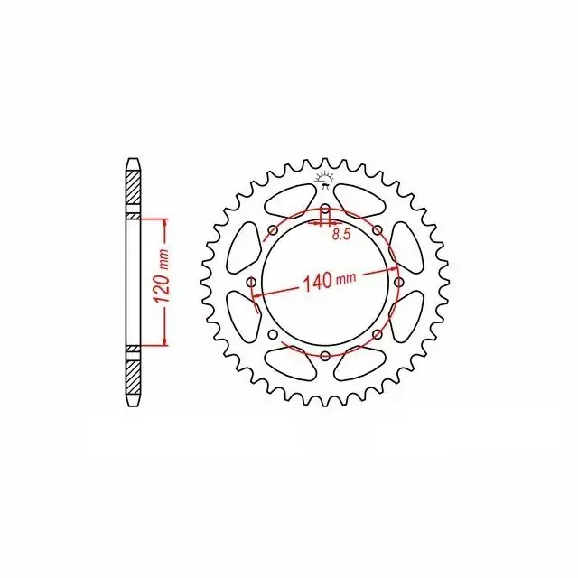 Kettenrad Stahl 45 Zähne Teilung 520 passend für Kawasaki Ninja 250 R EX250K Preiswert