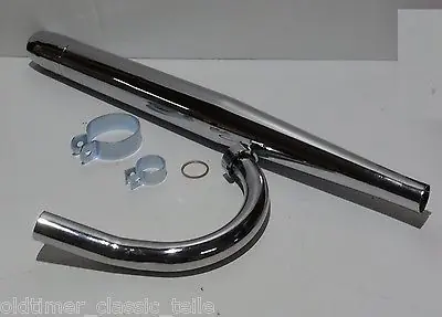 Hercules K50 MK Auspuff Krümmer Links für Guss Zylinder Sachs 50S 501 Stumpf Gratis Versand