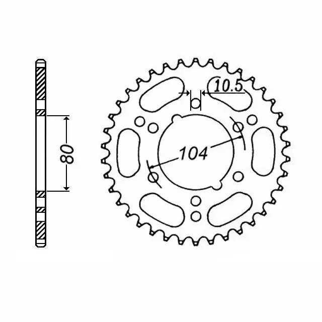 Ausverkauf Kettenrad Aluminium passend für Kawasaki Z-44