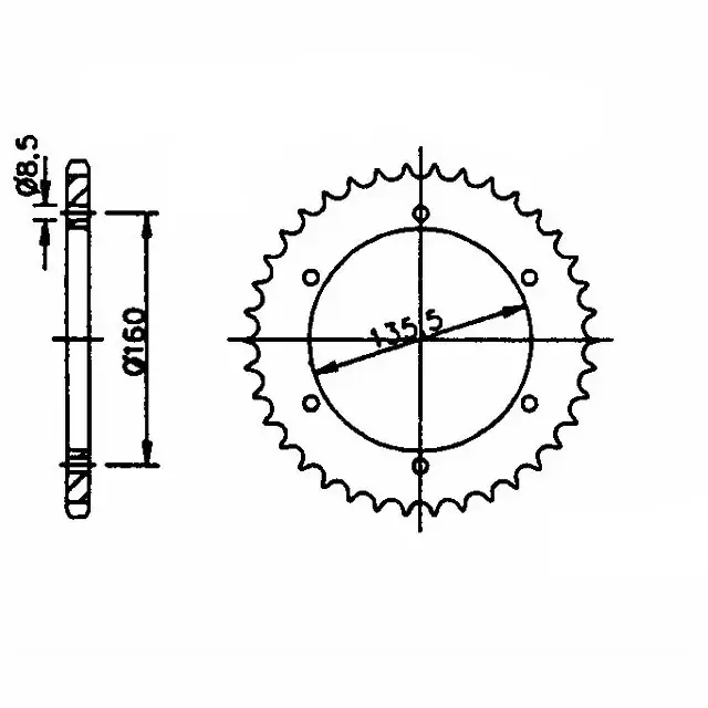 Kettenrad Stahl 47 Zähne Teilung 520 passend für Aprilia, BMW, Husqvarna Abverkauf