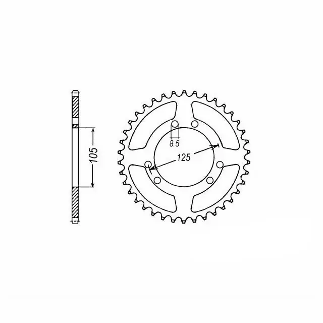 Heißes Angebot Kettenrad Stahl 53 Zähne Teilung 420 schwarz passend für Aprilia, Derbi, Gilera