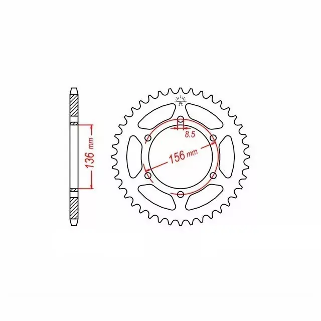 Neue Ware Kettenrad Stahl 46 Zähne Teilung 520 passend für Derbi Mulhacen 660 MH