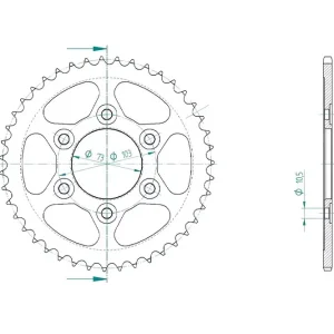 Mega-Angebot Kettenrad Stahl 43 Zähne Teilung 530 passend für Ducati Multistrada 1200 Enduro