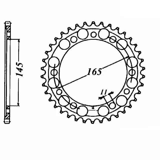 Neue Ware Kettenrad Stahl 44 Zähne Teilung 525 passend für Honda NT650 Hawk RC31
