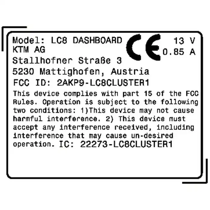 Aufkleber Funkzertifizierung Kombi Instr Neue Kollektion