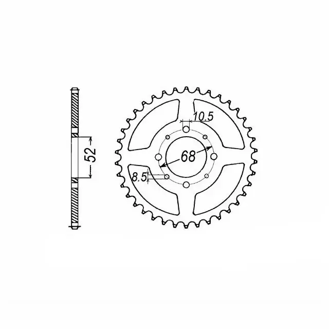 Kettenrad Stahl 40 Zähne Teilung 428 passend für Suzuki GT80E GT80 Billig