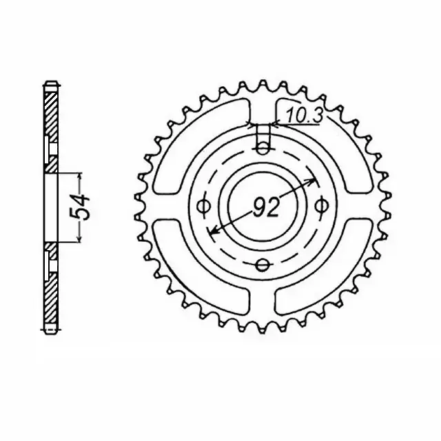 Kettenrad Stahl 49 Zähne Teilung 428 passend für Yamaha SR125 Heißes Angebot