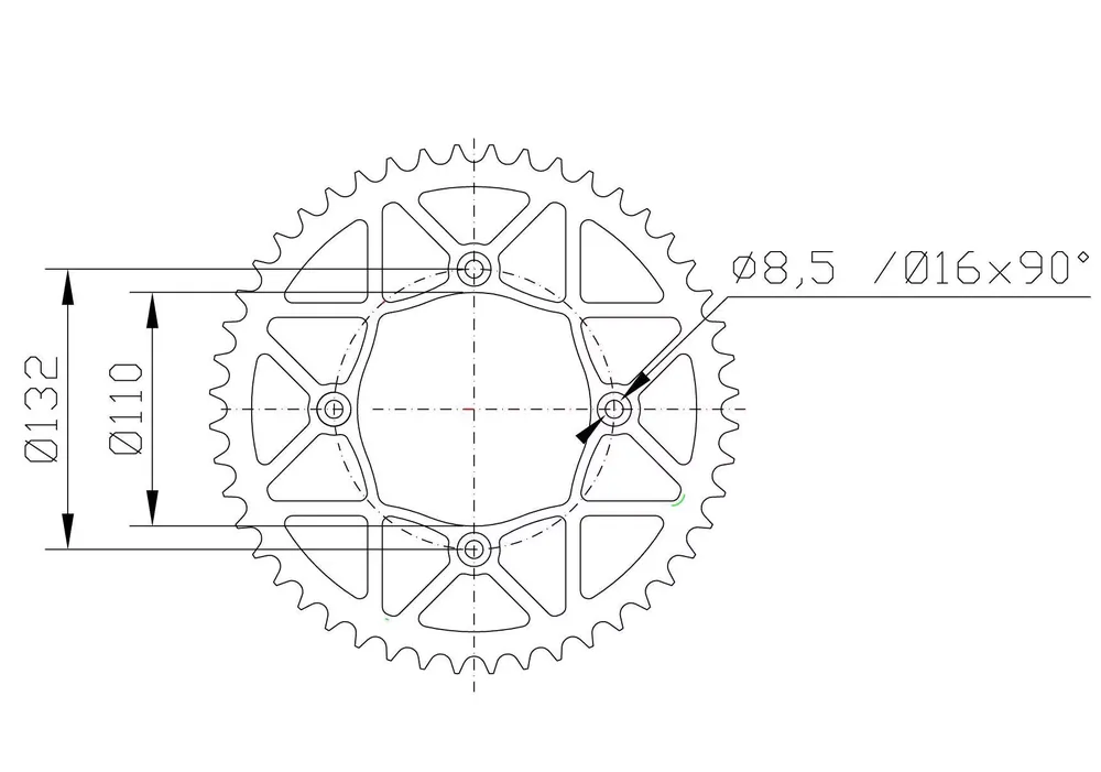 Abverkauf Kettenrad Aluminium passend für KTM 250 Freeride R Z-46