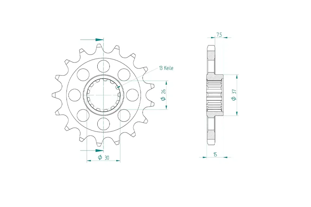 Kostenloser Rückversand Ritzel 17 Zähne Teilung 525 passend für BMW Modelle