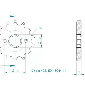 Ritzel 14 Zähne Teilung 428 passend für Yamaha & Beta Bestpreis
