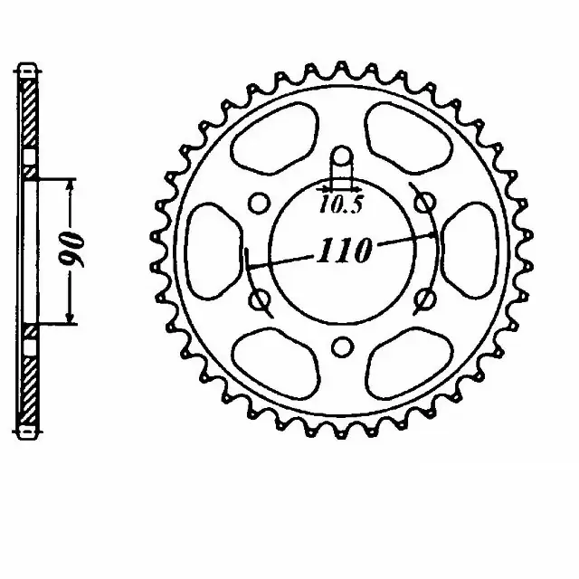 Kettenrad Stahl 35 Zähne Teilung 630 passend für Yamaha TR1 5A8 Wochenendangebot