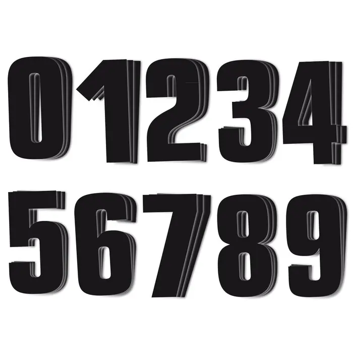 Blackbird Startnummer 3'er Set 16x7,5 cm Schwarz Angebot