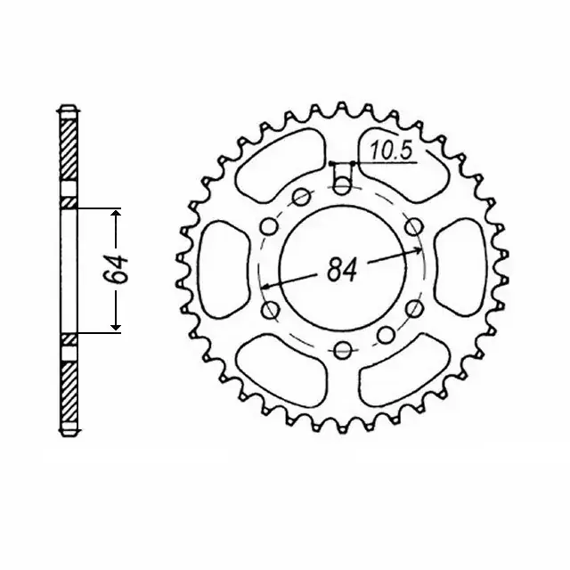 Expressversand Kettenrad Stahl 37 Zähne Teilung 520 passend für Kawasaki, Suzuki u. a.
