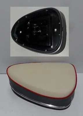 Oldtimer Moped Sitzbank Dreieck Weiß  Kreidler Puch Hercules Miele Einmann Knallerangebot