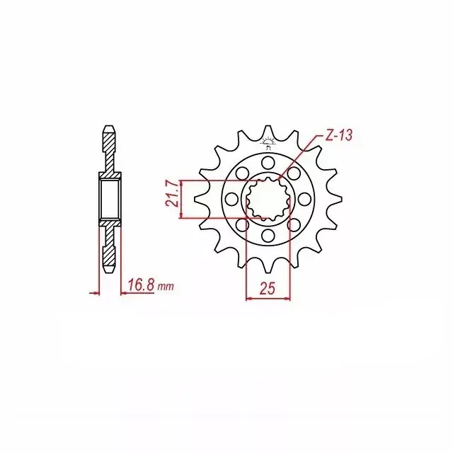 Ritzel gummiert 16 Zähne Teilung 520 passend für Honda Markenprodukt