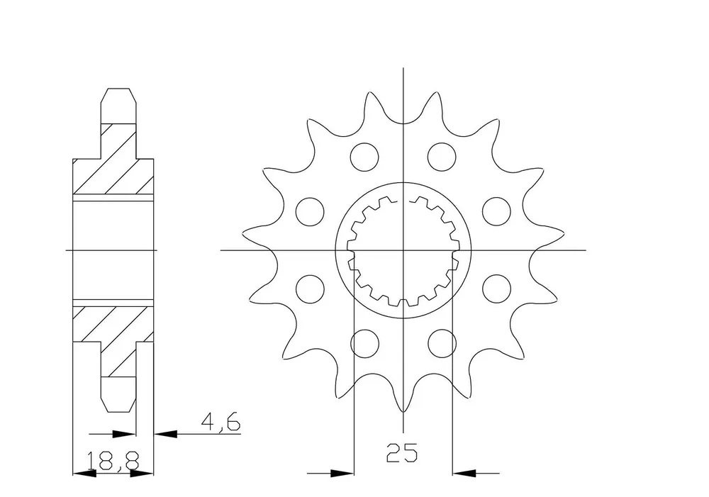 Ritzel 15 Zähne Teilung 520 passend für Motorrad Kostenfreie Lieferung