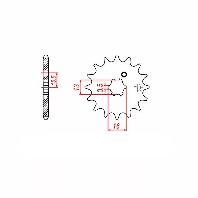 Ritzel 15 Zähne Teilung 428 passend für Yamaha DT80MX, RD80MX Letzte Chance