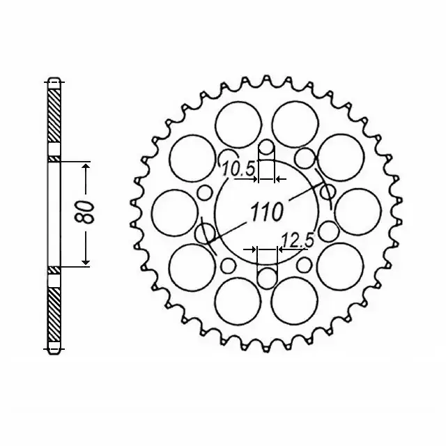 Kettenrad Stahl 36 Zähne Teilung 525 passend für Honda Sale