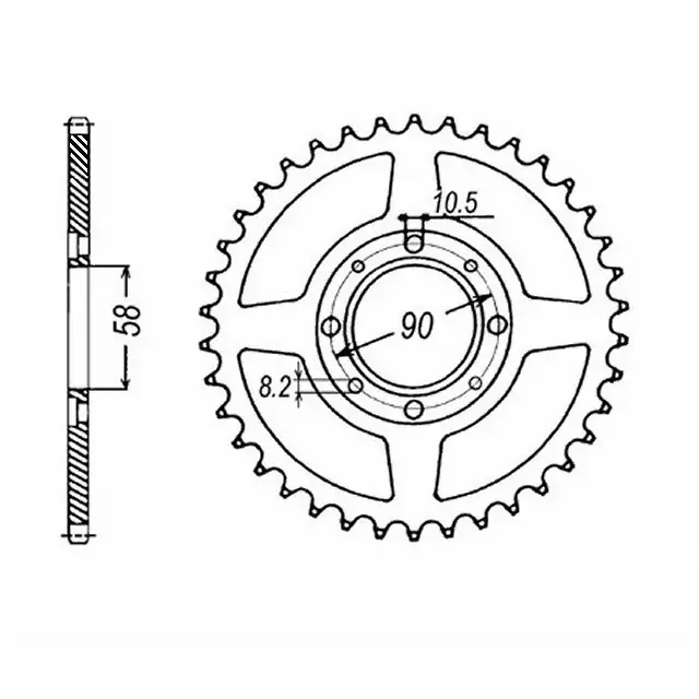 Preiswert Kettenrad Stahl 43 Zähne Teilung 428 passend für Honda, Daelim, Kymco, Kreidler