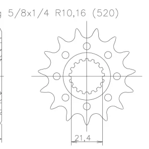 Preis Gesenkt Ritzel 16 Zähne Teilung 520 passend für Kawasaki