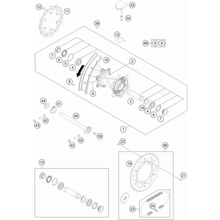 Distanzbüchse f. Hinterr. Neuheit