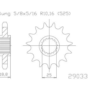 Ritzel 19 Zähne 525 passend für BMW F800R E8ST Markenprodukt