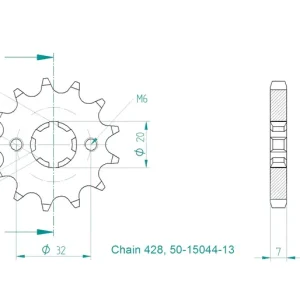 Markenprodukt Ritzel 13 Zähne Teilung 428 passend für Fantic 125