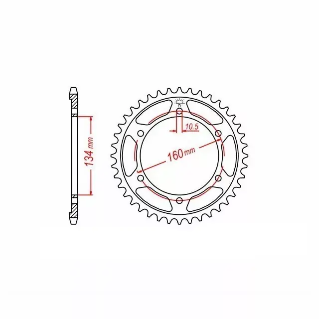 Kettenrad Stahl 41 Zähne 525 schwarz passend für Honda CBR600RR PC40 Sonderaktion