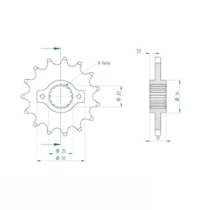 Rabatt Ritzel 15 Zähne Teilung 520 passend für Ducati