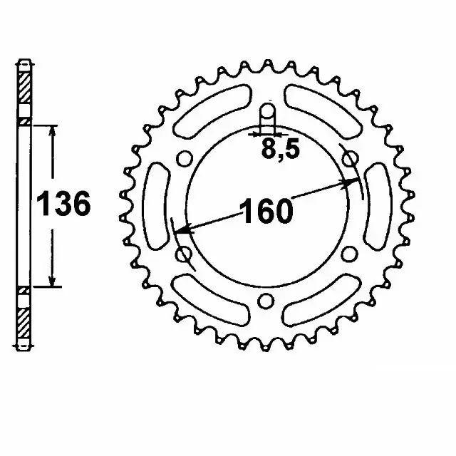 Sichere Zahlung Kettenrad Stahl 41 Zähne Teilung 525 passend für Sachs Roadster 650 830