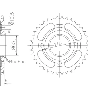 Kettenrad Stahl 35 Zähne Teilung 520 passend für Honda Garantierte Lieferung
