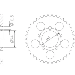 Kettenrad Aluminium passend für HONDA/KAWA Z-44 Markenprodukt