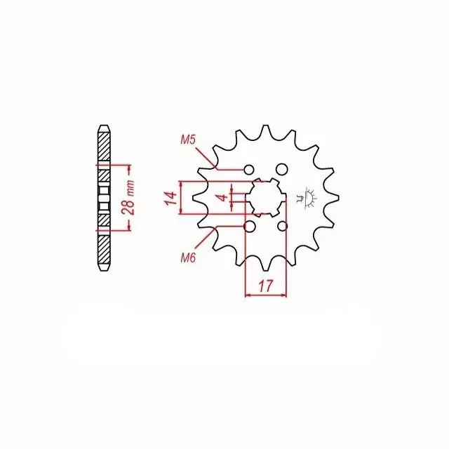 Ritzel 14 Zähne Teilung 428 passend für Derbi Nur Für Kurze Zeit