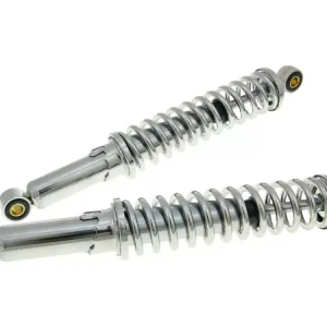 Neue Ware Stoßdämpfer Satz 340mm verstellbar Chrom für Puch