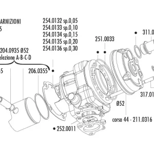 Geprüft Stehbolzensatz Polini mit Muttern M7 / 123mm - 4 Stück
