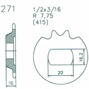 Letzte Chance Ritzel für KTM Enduro 50 ME Mokick 50 SS Super 271 – 13 Zähne