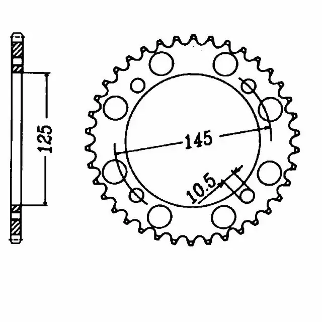 Echt Kettenrad Stahl 43 Zähne Teilung 520 passend für MZ 660 Modelle