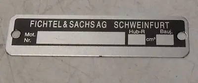 Typenschild Motortypschild Motorschild Sachs 50 80ccm Hercules Prima ultra Neu Direkt Vom Hersteller