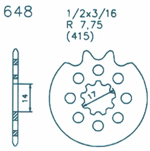 Kettenrad Ritzel Puch Maxi X30 X50 MS50 VS50 Monza NEU 648 - 16 Zähne Online Kaufen