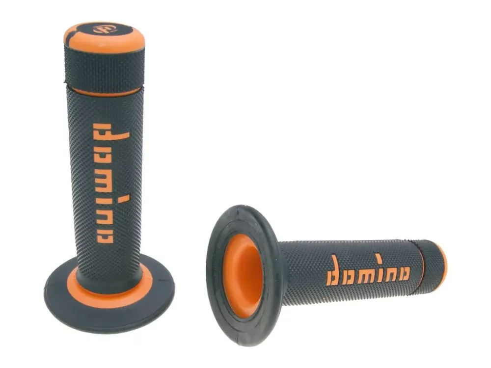 Ausverkauf Griffe Satz Domino A020 Off-Road Halbwaffel schwarz / orange