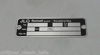 ILO Typenschild Motor Typschild Plakette Blanco Rockwell Pinneberg Mini Jockey Neue Kollektion