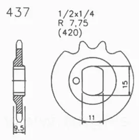 Abverkauf Kettenritzel Kreidler RS 50 GT Florett 80 Super 5 4 KKR 437 -14 Esjot