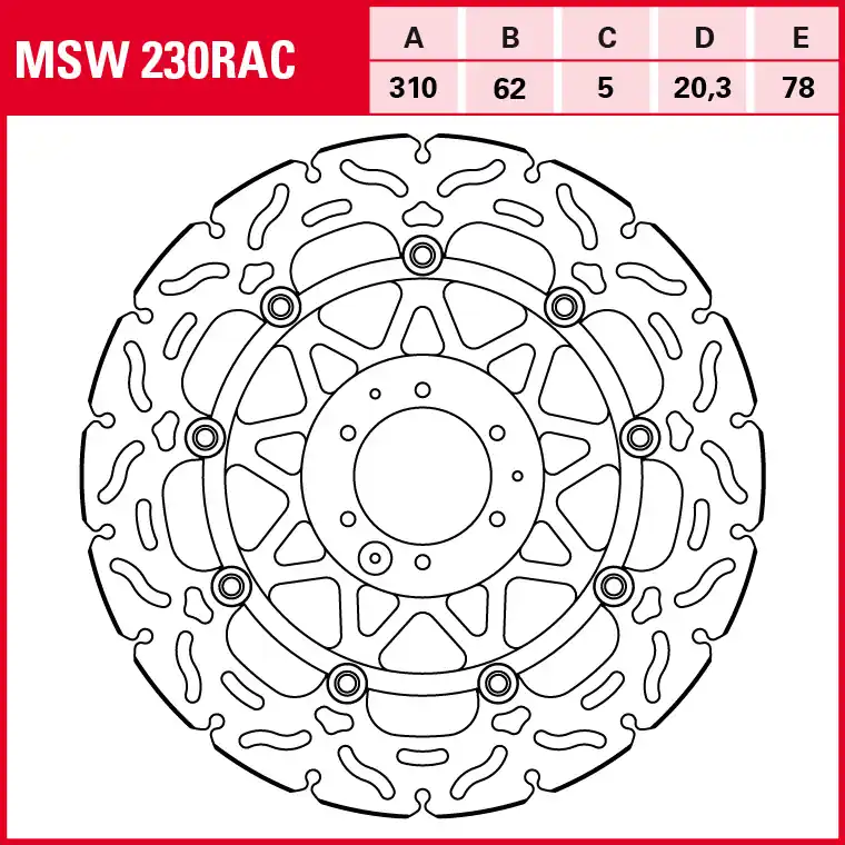 TRW Lucas Bremsscheibe MSW230RAC Vorne Sonderaktion