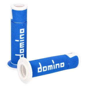 Markenprodukt Griffe Satz Domino A450 On-Road Racing blau / weiß mit offenen Enden