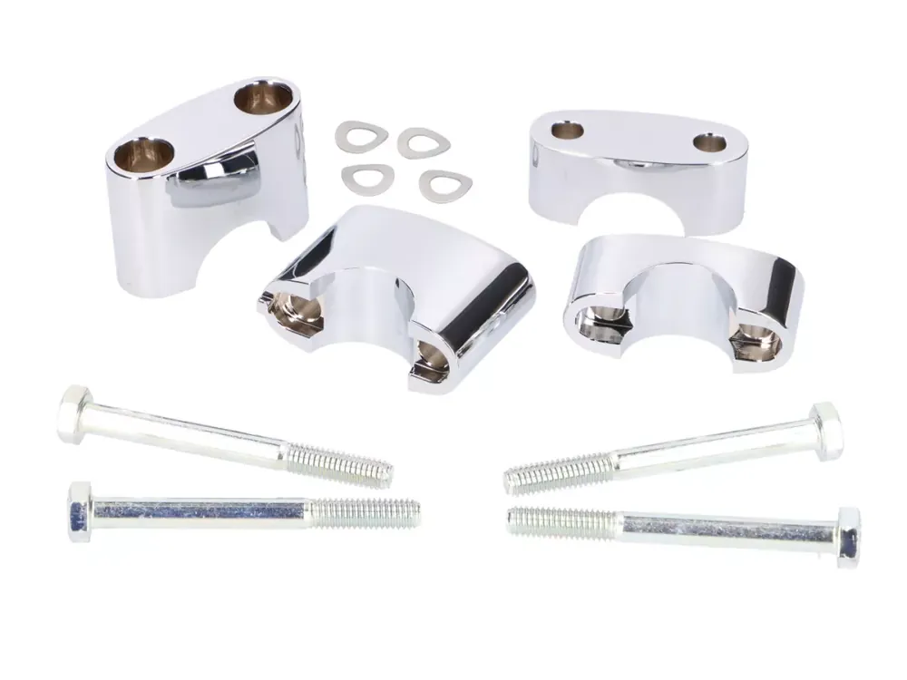 Lenkerklemme / Lenkerauflage Set Chrom für Simson S50, S51, S70 Direktkauf