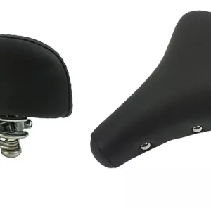 Retro Sattel Fahrrad Moped Oldtimer NSU Feder Nieten schwarz NEU Expressversand