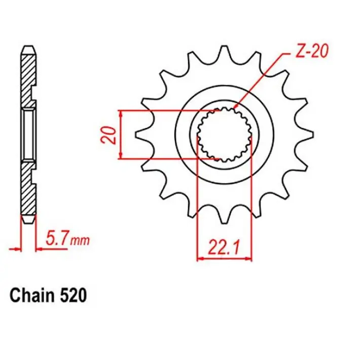 Neu Ritzel 14Z GasGas EXC 250 300 450 Yamaha WR 250